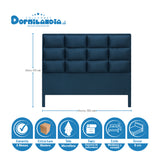 Combo Colchón Super Dream Blanco y Azul King 200 X 200 Cm Firmeza Firme Doble Faz Con Cabecero y Base Cama - COLCHONES | Bylmo