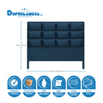 Combo Colchón Super Dream Blanco Y Azul King 200 X 200 Cm Firmeza Firme Doble Faz Con Cabecero Y Base Cama