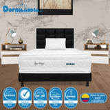 Combo Colchón Super Dream Blanco y Negro Sencillo 100 X 190 Cm Firmeza Firme Doble Faz Con Cabecero y Base Cama - COLCHONES | Bylmo