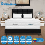 Combo Colchón Super Dream Blanco Y Negro Doble 140 X 190 Cm Firmeza Firme Doble Faz Con Cabecero Y Base Cama