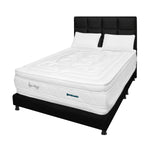 Combo Colchón Super Dream Blanco Y Negro Queen 160 X 190 Cm Firmeza Firme Doble Faz Con Cabecero Y Base Cama