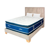 Combo Colchón Supra Azul y Arena Semidoble 120 X 190 Cm Firmeza Medio Doble Faz Con Cabecero y Base Cama - COLCHONES | Bylmo