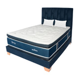 Combo Colchón Supra Azul King 200 X 200 Cm Firmeza Medio Doble Faz Con Cabecero y Base Cama - COLCHONES | Bylmo