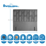 Combo Colchón Supra Azul y Gris Doble 140 X 190 Cm Firmeza Medio Doble Faz Con Cabecero y Base Cama - COLCHONES | Bylmo