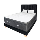 Combo Colchón Supra Negro Semidoble 120 X 190 Cm Firmeza Medio Doble Faz Con Cabecero y Base Cama - COLCHONES | Bylmo