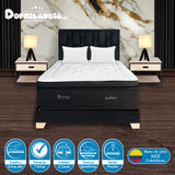 Combo Colchón Supra Negro King 200 X 200 Cm Firmeza Medio Doble Faz Con Cabecero y Base Cama - COLCHONES | Bylmo
