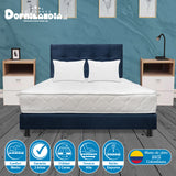 Combo Colchón Ultraflex Blanco y Azul Queen 160 X 190 Cm Firmeza Firme Doble Faz Con Cabecero y Base Cama - COLCHONES | Bylmo