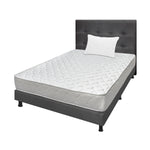 Combo Colchón Ultraflex Blanco Y Gris Sencillo 100 X 190 Cm Firmeza Firme Doble Faz Con Cabecero Y Base Cama