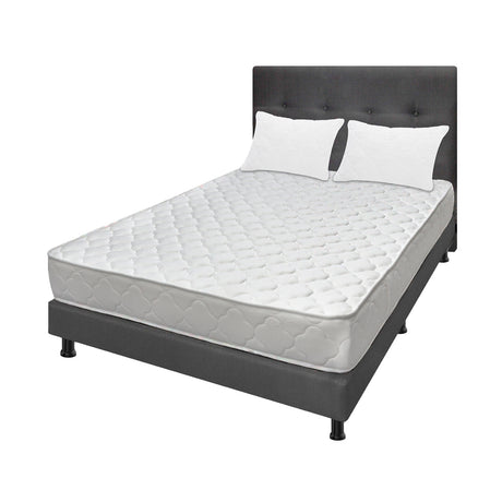 Combo Colchón Ultraflex Blanco y Gris Semidoble 120 X 190 Cm Firmeza Firme Doble Faz Con Cabecero y Base Cama - COLCHONES | Bylmo