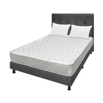 Combo Colchón Ultraflex Blanco Y Gris Semidoble 120 X 190 Cm Firmeza Firme Doble Faz Con Cabecero Y Base Cama