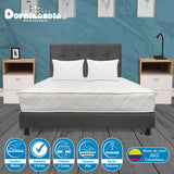 Combo Colchón Ultraflex Blanco y Gris Semidoble 120 X 190 Cm Firmeza Firme Doble Faz Con Cabecero y Base Cama - COLCHONES | Bylmo