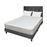 Combo Colchón Ultraflex Blanco y Gris Doble 140 X 190 Cm Firmeza Firme Doble Faz Con Cabecero y Base Cama - COLCHONES | Bylmo