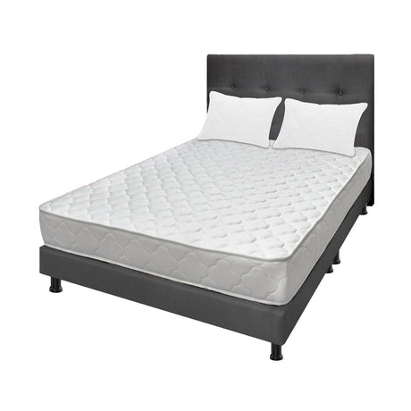 Combo Colchón Ultraflex Blanco y Gris Queen 160 X 190 Cm Firmeza Firme Doble Faz Con Cabecero y Base Cama - COLCHONES | Bylmo
