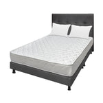 Combo Colchón Ultraflex Blanco Y Gris Queen 160 X 190 Cm Firmeza Firme Doble Faz Con Cabecero Y Base Cama