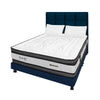 Combo Colchón Wonderful Blanco Y Azul Doble 140 X 190 Cm Firmeza Medio Doble Faz Con Cabecero Y Base Cama