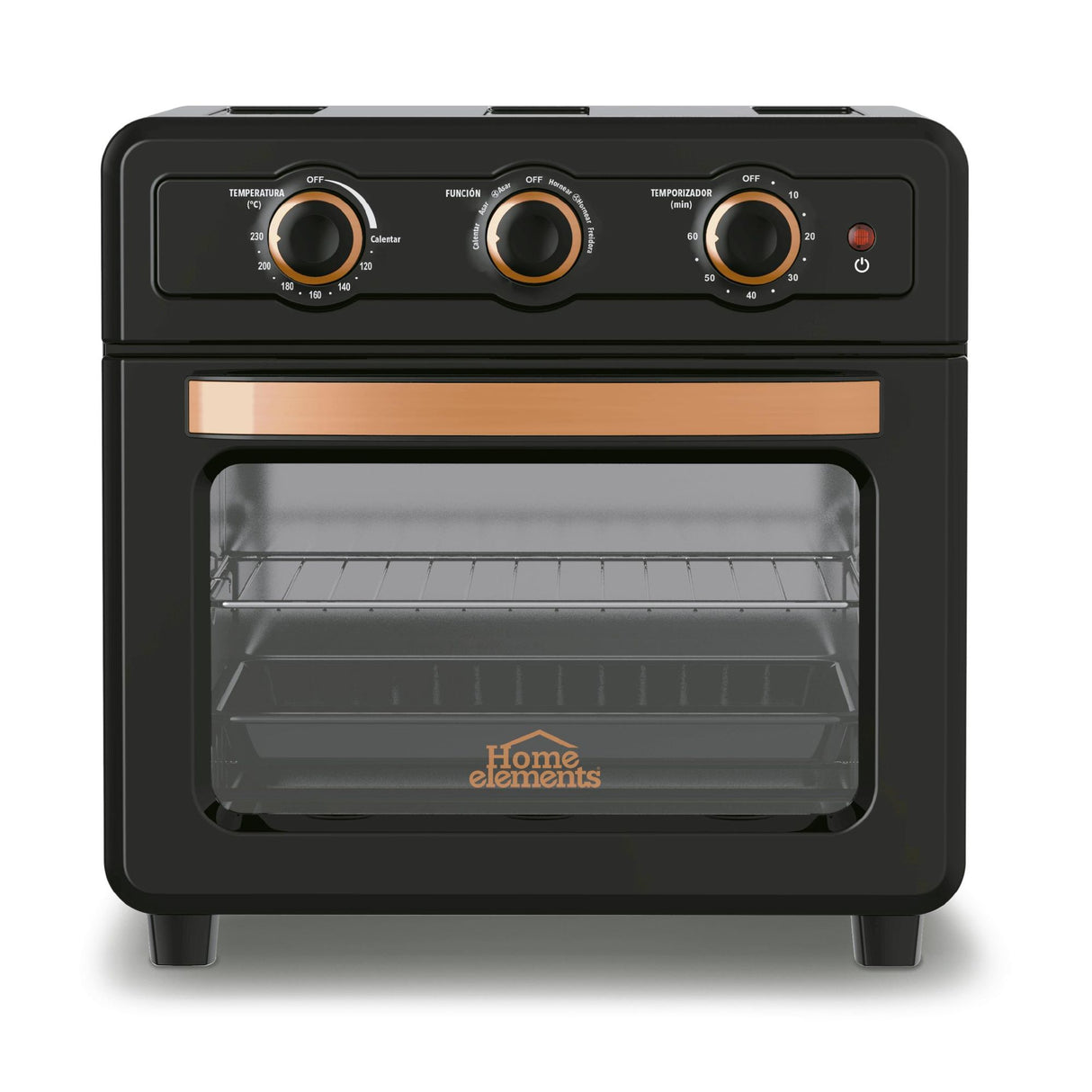 Freidora de Aire Negro y Cobre 45x41cm De 21 Litros Con Tres Funciones Preconfiguradas - FREIDORAS DE AIRE | Bylmo