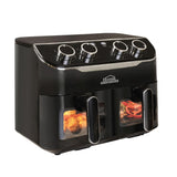 Freidora de Aire Negro 37.5x36cm De 8 Litros Con Cuatro Funciones Preconfiguradas y Dos Canastillas - FREIDORAS DE AIRE | Bylmo