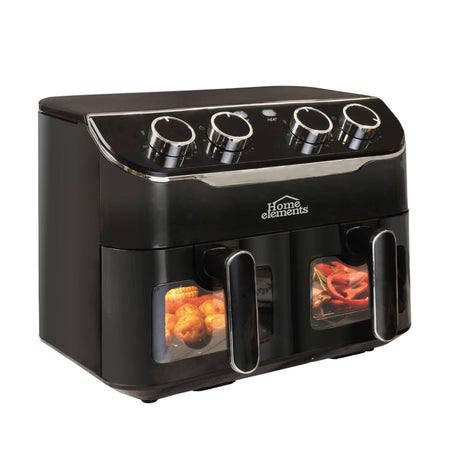 Freidora de Aire Negro 37.5x36cm De 8 Litros Con Cuatro Funciones Preconfiguradas y Dos Canastillas - FREIDORAS DE AIRE | Bylmo