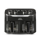 Freidora de Aire Negro 37.5x36cm De 8 Litros Con Cuatro Funciones Preconfiguradas y Dos Canastillas - FREIDORAS DE AIRE | Bylmo