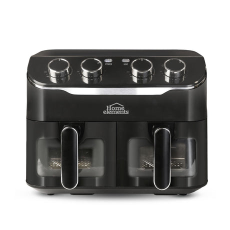 Freidora de Aire Negro 37.5x36cm De 8 Litros Con Cuatro Funciones Preconfiguradas y Dos Canastillas - FREIDORAS DE AIRE | Bylmo