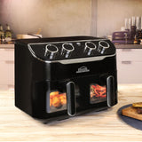 Freidora de Aire Negro 37.5x36cm De 8 Litros Con Cuatro Funciones Preconfiguradas y Dos Canastillas - FREIDORAS DE AIRE | Bylmo