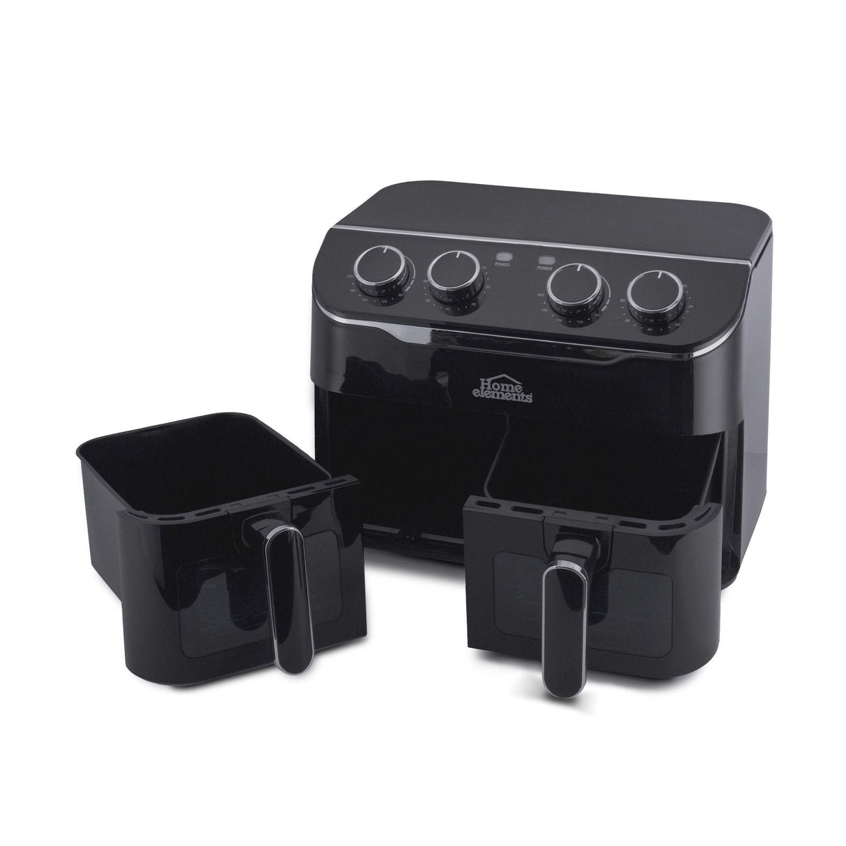 Freidora de Aire Negro 37.5x36cm De 8 Litros Con Cuatro Funciones Preconfiguradas y Dos Canastillas - FREIDORAS DE AIRE | Bylmo