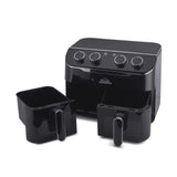 Freidora de Aire Negro 37.5x36cm De 8 Litros Con Cuatro Funciones Preconfiguradas y Dos Canastillas - FREIDORAS DE AIRE | Bylmo