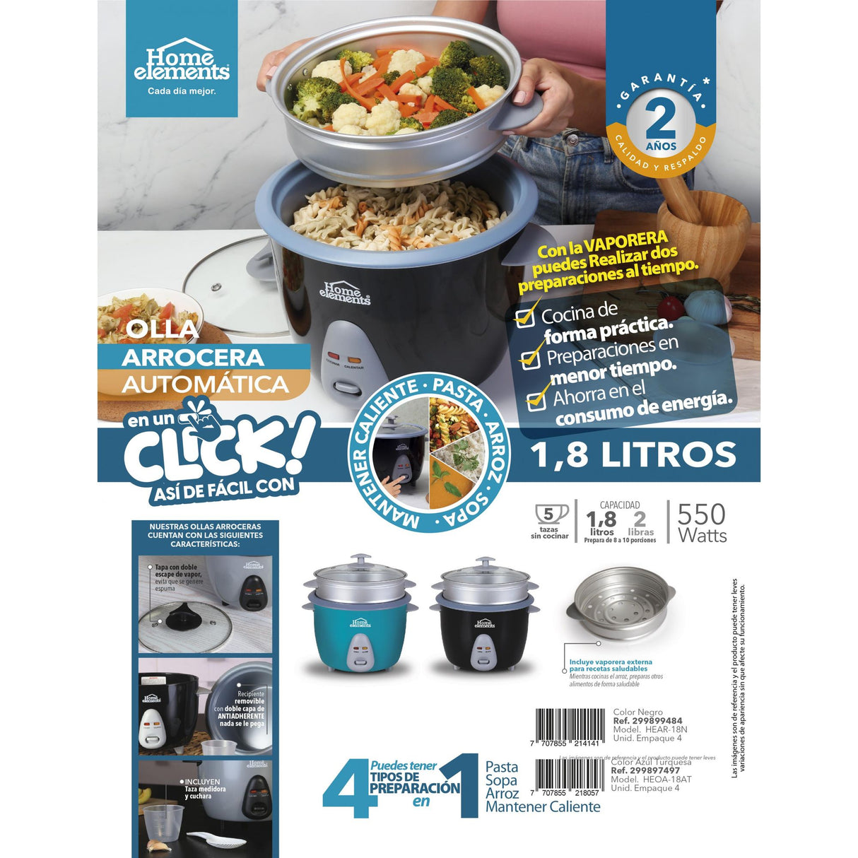 Olla Arrocera Azul 27.5x30cm De 1.8 Litros - OLLAS ARROCERAS | Bylmo