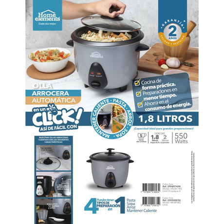 Olla Arrocera Gris 27.5x25cm De 1.8 Litros - OLLAS ARROCERAS | Bylmo