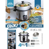 Olla Arrocera Plateado 25.3x31.5cm De 1.8 Litros - OLLAS ARROCERAS | Bylmo