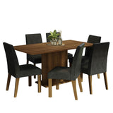 Combo Comedor y Sillas Renata Marron Oxford 160x79cm Cuadrado de Seis Puestos con Seis Sillas - COMEDORES | Bylmo