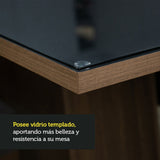 Combo Comedor y Sillas Sabrina Marron y Negro 160x79cm Cuadrado de Cuatro Puestos con Cuatro Sillas - COMEDORES | Bylmo