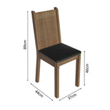 Combo Comedor y Sillas Samara Marron con Crema y Negro 90x78cm Cuadrado de Cuatro Puestos con Cuatro Sillas - COMEDORES | Bylmo