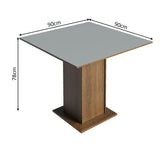 Combo Comedor y Sillas Samara Marron y Gris 90x78cm Cuadrado de Cuatro Puestos con Cuatro Sillas - COMEDORES | Bylmo