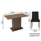 Combo Comedor y Sillas Tainá Marron Oxford 104x78cm Cuadrado de Dos Puestos con Dos Sillas - COMEDORES | Bylmo