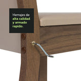 Combo Comedor y Sillas Tifani Marron con Crema y Beige 90x78cm Cuadrado de Cuatro Puestos con Cuatro Sillas - COMEDORES | Bylmo