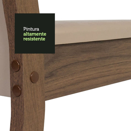 Combo Comedor y Sillas Tifani Marron con Crema y Beige 90x78cm Cuadrado de Cuatro Puestos con Cuatro Sillas - COMEDORES | Bylmo