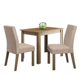 Combo Comedor y Sillas Vic Marron 104x76cm Cuadrado de Dos Puestos con Dos Sillas - COMEDORES | Bylmo