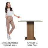 Comedor Marron y Gris 90x78cm Cuadrado de Cuatro Puestos Sin Sillas - COMEDORES | Bylmo