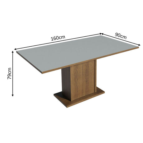 Comedor Marron y Gris 160x79cm Rectangular de Seis Puestos Sin Sillas - COMEDORES | Bylmo