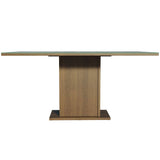 Comedor Marron y Gris 160x79cm Rectangular de Seis Puestos Sin Sillas y con Encimera con Vidrio - COMEDORES | Bylmo