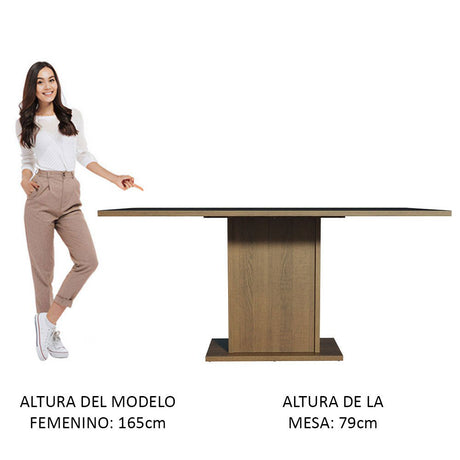 Comedor Marron y Negro 160x80cm Rectangular de Seis Puestos Sin Sillas - COMEDORES | Bylmo