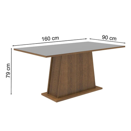Comedor Rústico Marron y Gris 160x79cm Rectangular de Seis Puestos Sin Sillas - COMEDORES | Bylmo