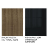 Comedor Marron y Negro 160x79cm Rectangular de Seis Puestos Sin Sillas y con Encimera de Vidrio - COMEDORES | Bylmo