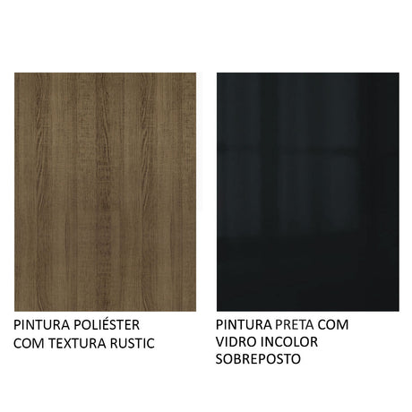 Comedor Marron y Negro 160x79cm Rectangular de Seis Puestos Sin Sillas y con Encimera de Vidrio - COMEDORES | Bylmo