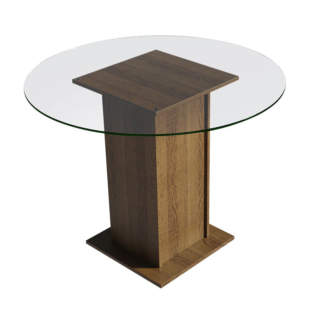 Comedor Marron 90x76cm Circular de Cuatro Puestos Sin Sillas - COMEDORES | Bylmo