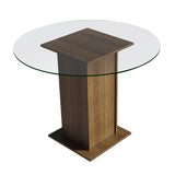 Comedor Marron 90x76cm Circular de Cuatro Puestos Sin Sillas - COMEDORES | Bylmo