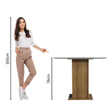 Comedor Marron 90x76cm Circular de Cuatro Puestos Sin Sillas - COMEDORES | Bylmo