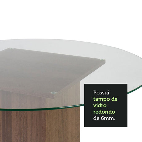 Comedor Marron 90x76cm Circular de Cuatro Puestos Sin Sillas - COMEDORES | Bylmo