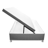 Cama Baúl Gris 100x43Cm Para Cochón Sencillo 100 X 190 Cm de Apertura Horizontal - CAMAS | Bylmo